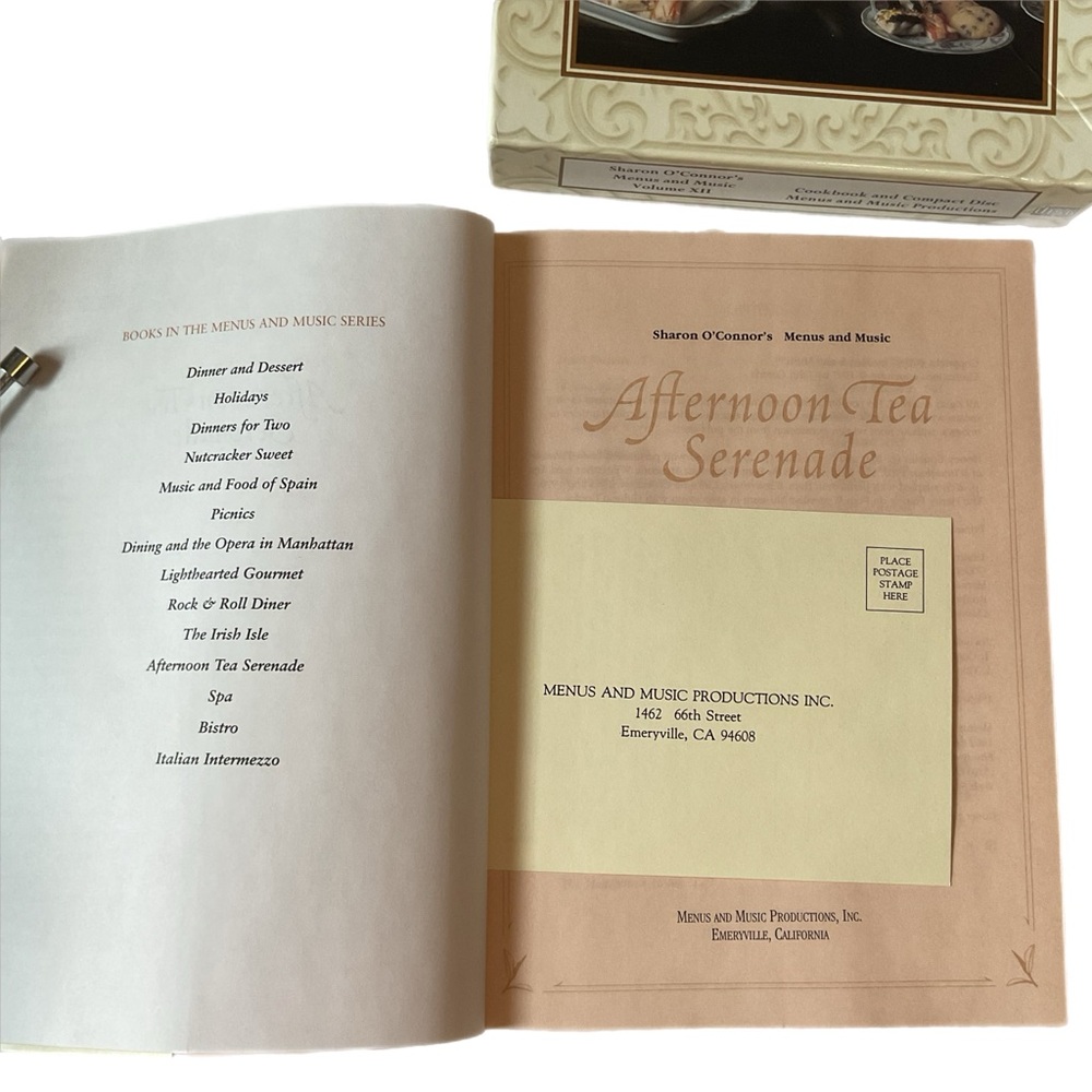 Cookbook /CD Set Afternoon Tea Serenade Sharon O'Connor Recipes /Classical Music - Picture 5 of 15